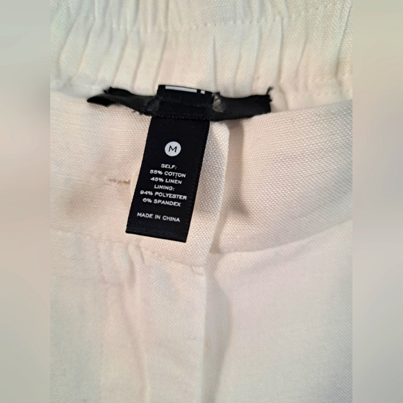 Elegant White Linen Wide-Leg Pants Size Medium NWOT - Picture 4 of 4